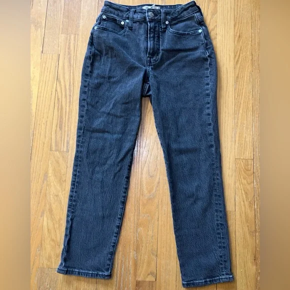 Madewell Black Wash Curvy Perfect Vintage Jean Size Petite 24 - Picture 1 of 9